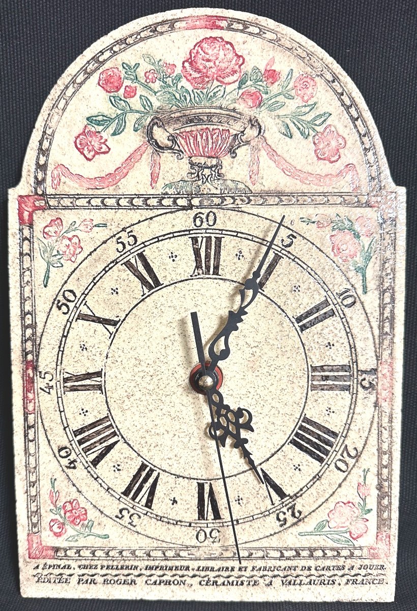 Roger CAPRON 1922-2006 Horloge murale en grès signée pendule en très bon état