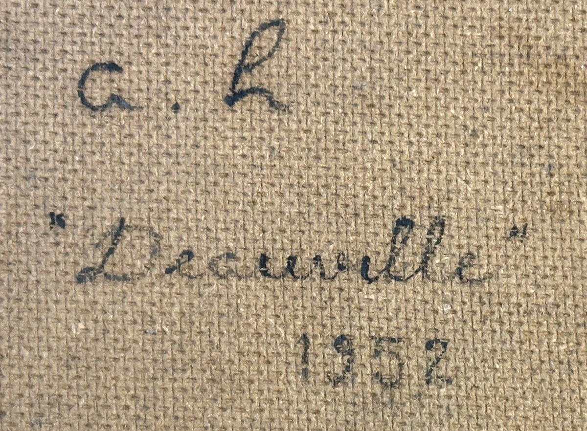 André HAMBOURG 1909-1999 Huile DEAUVILLE 1952 Normandie Musées -photo-4
