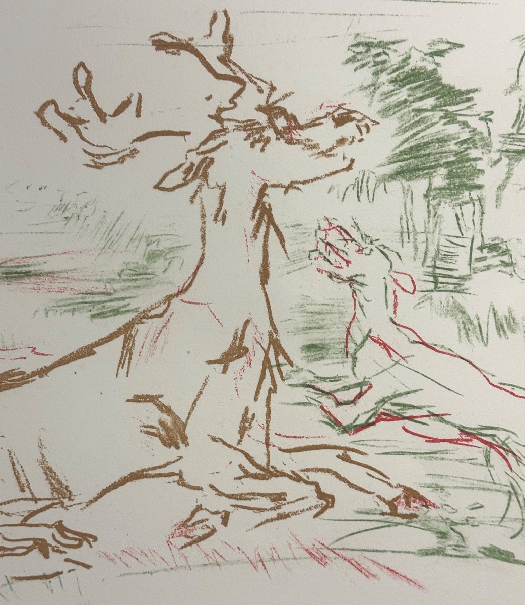 Oskar Kokoschka 1886-1980 Original Lithograph 1962 Signed Deer Hunting /4