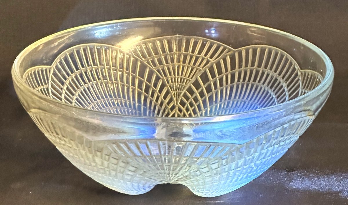 René Lalique 1886-1945 Hollow Shell Cup 18.5cm Art Deco Opalescent Glass Signed Referenced-photo-2