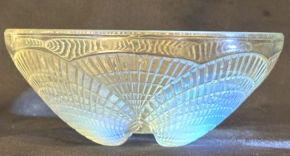 René Lalique 1886-1945 Hollow Shell Cup 18.5cm Art Deco Opalescent Glass Signed Referenced-photo-1