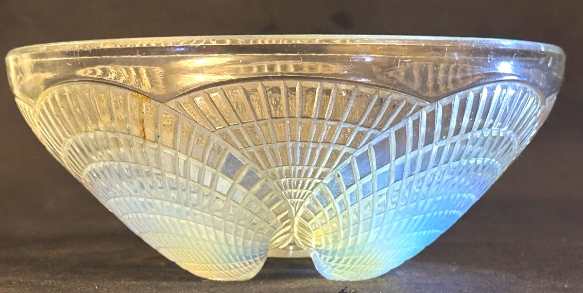 René Lalique 1886-1945 Hollow Shell Cup 18.5cm Art Deco Opalescent Glass Signed Referenced-photo-6