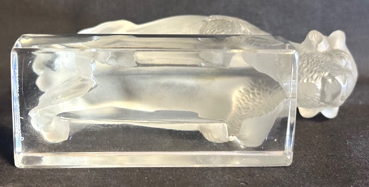 Lalique France Bison Paperweight Signed And Referenced René Lalique Marcilhac Catalog-photo-5