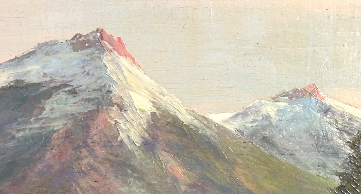 Astrid Walford 1907-1984 Pair (2) Oil Mountain Landscape With Snow Alps Oisans-photo-6