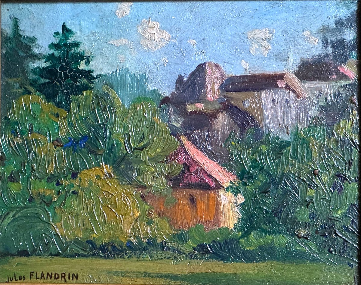 Jules Flandrin 1871-1947 Oil Corenc In Isère Dauphiné Grenoble-photo-2