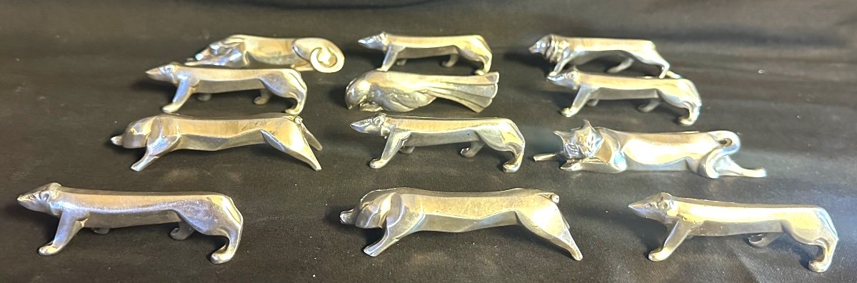 12 Christofle Gallia Animals Sandoz Knife Holders 1930 