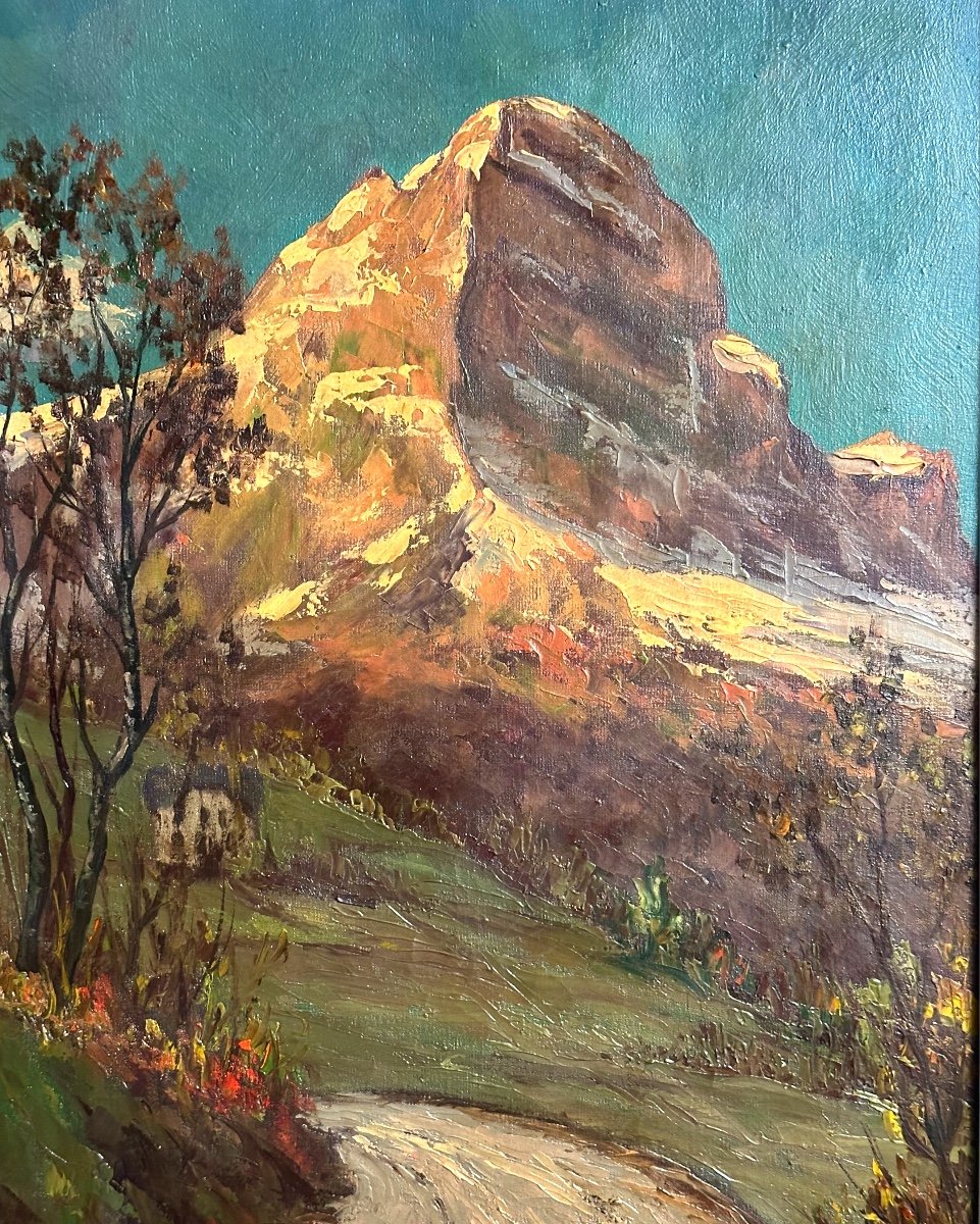 Lucien Quenard 1902-1995 Oil Tooth Of Crolles Chartreuse Grenoble Mountain Isère 