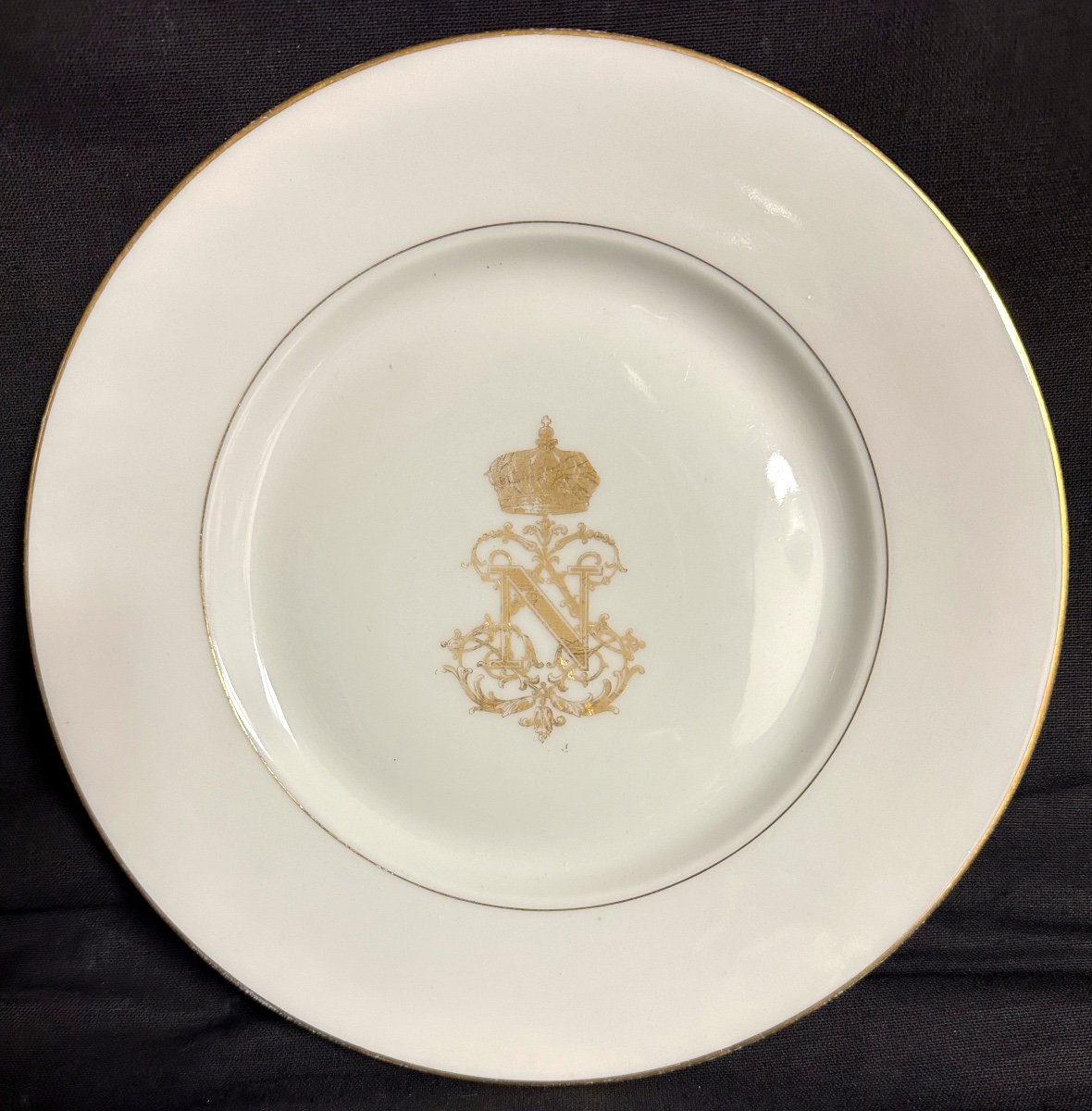 Manufacture de Sèvres Château des Tuileries Assiette plate du Service de Empereur Napoléon III-photo-2