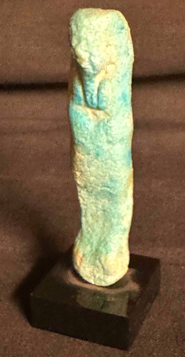 Ancien OUSHEBTI bleu égypte statuette en terre cuite émaillée soclée /1