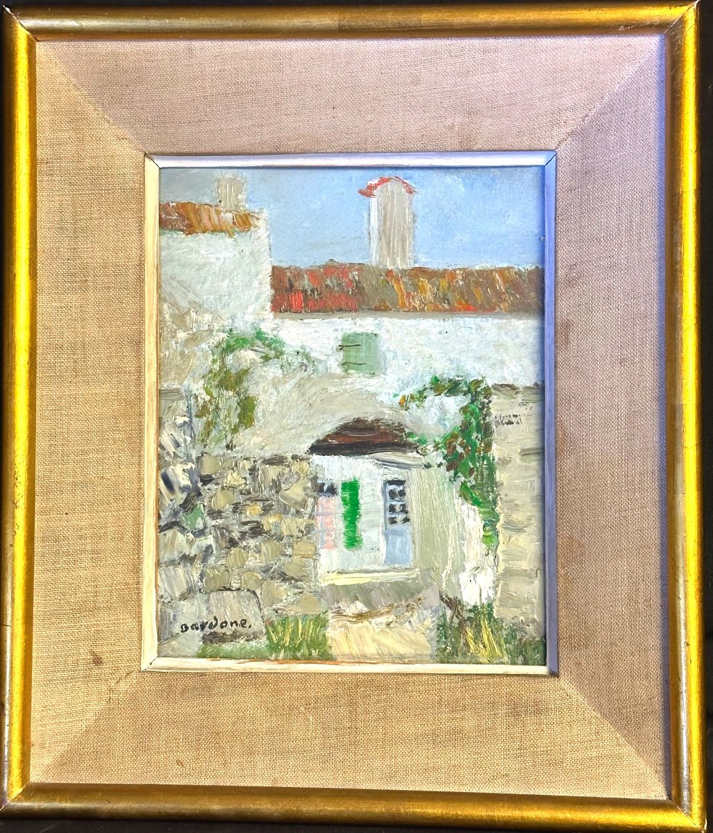 Guy Bardone 1927-2017 Oil Ars En Ré 1957 Ile De Ré Signed And Located-photo-2