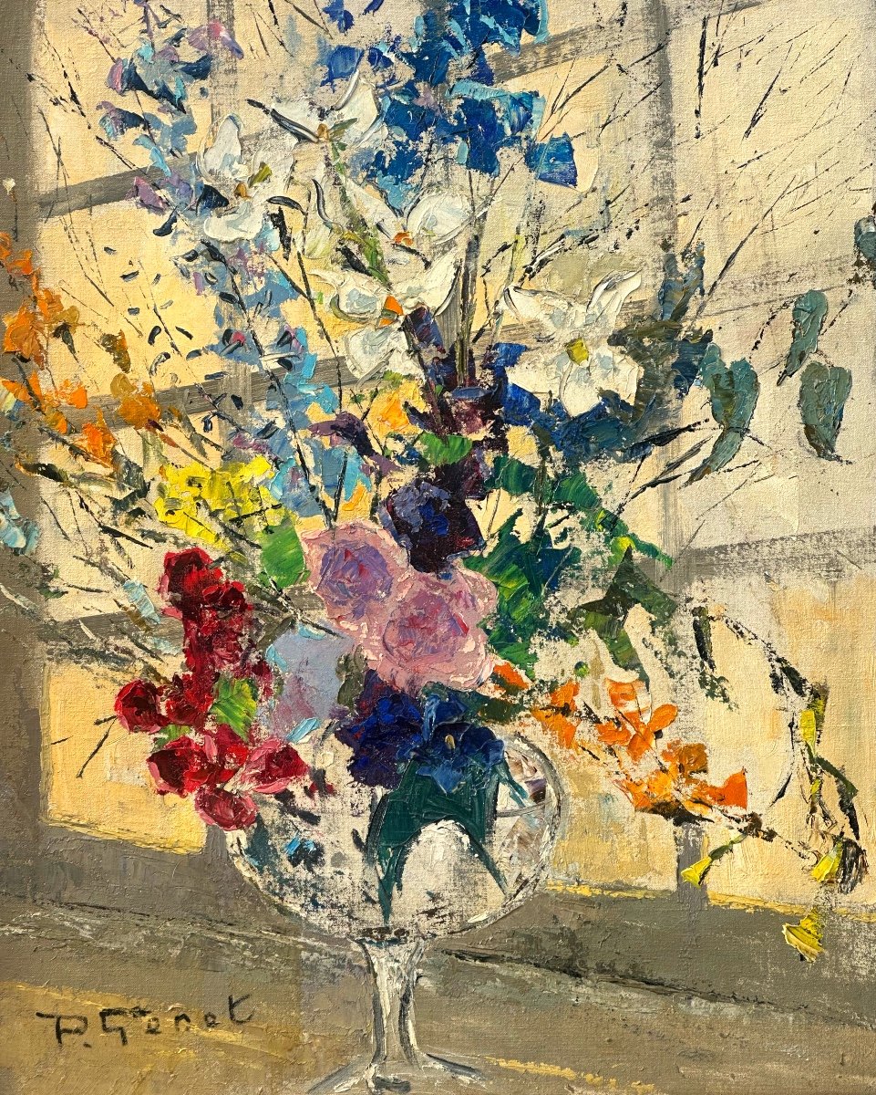 Paulette Genet 1892-1983 Large Oil Flowers Exhibition Lyon Retrospective Fine Arts /11-photo-2