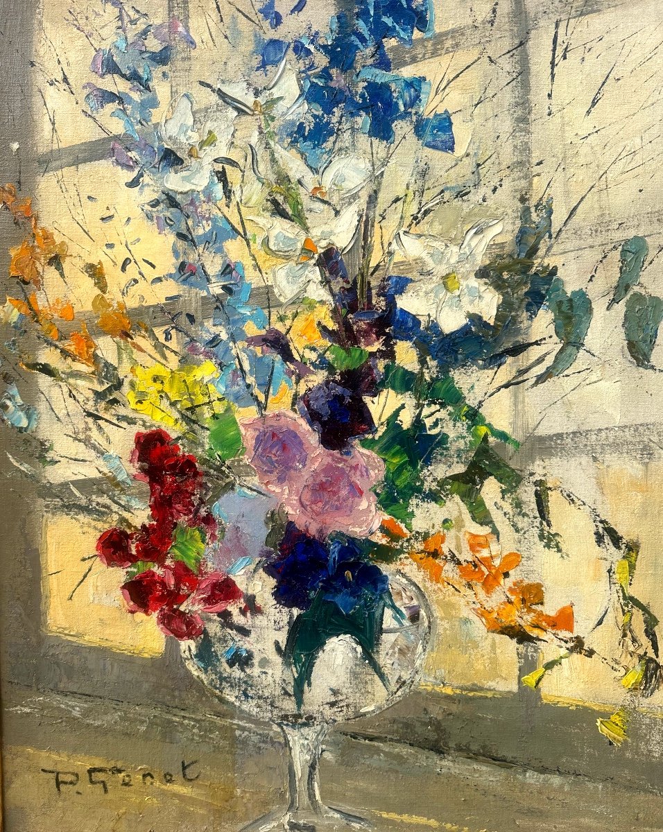 Paulette Genet 1892-1983 Large Oil Flowers Exhibition Lyon Retrospective Fine Arts /11-photo-4