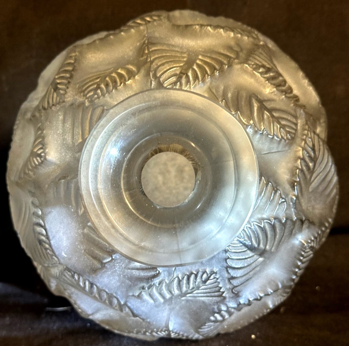 René LALIQUE 1860-1945 Vase ORMEAUX en verre satiné signé et référencé Art Deco-photo-5