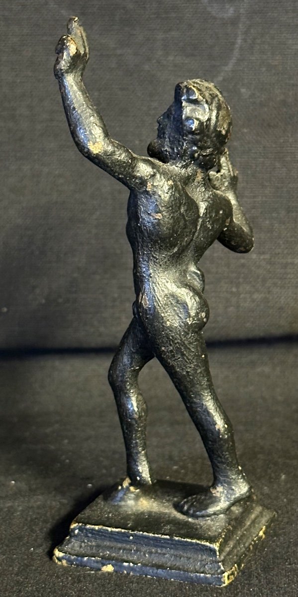 Bronze 19th Century Bacchus Or Dancing Faun God Of Wine From Ancient Pompeii -photo-3