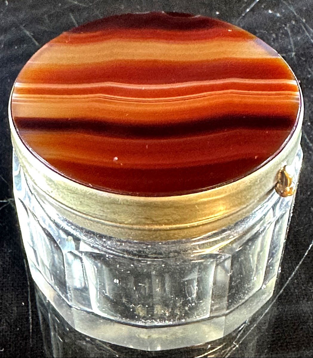 Agate And Metal Pill Box Jewelry Box -photo-2