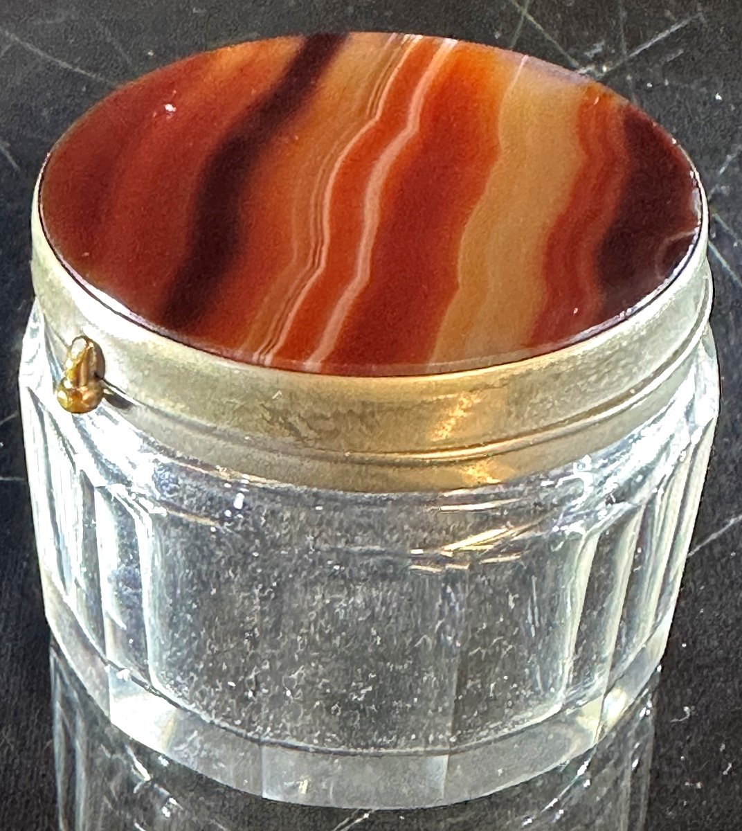 Agate And Metal Pill Box Jewelry Box -photo-5