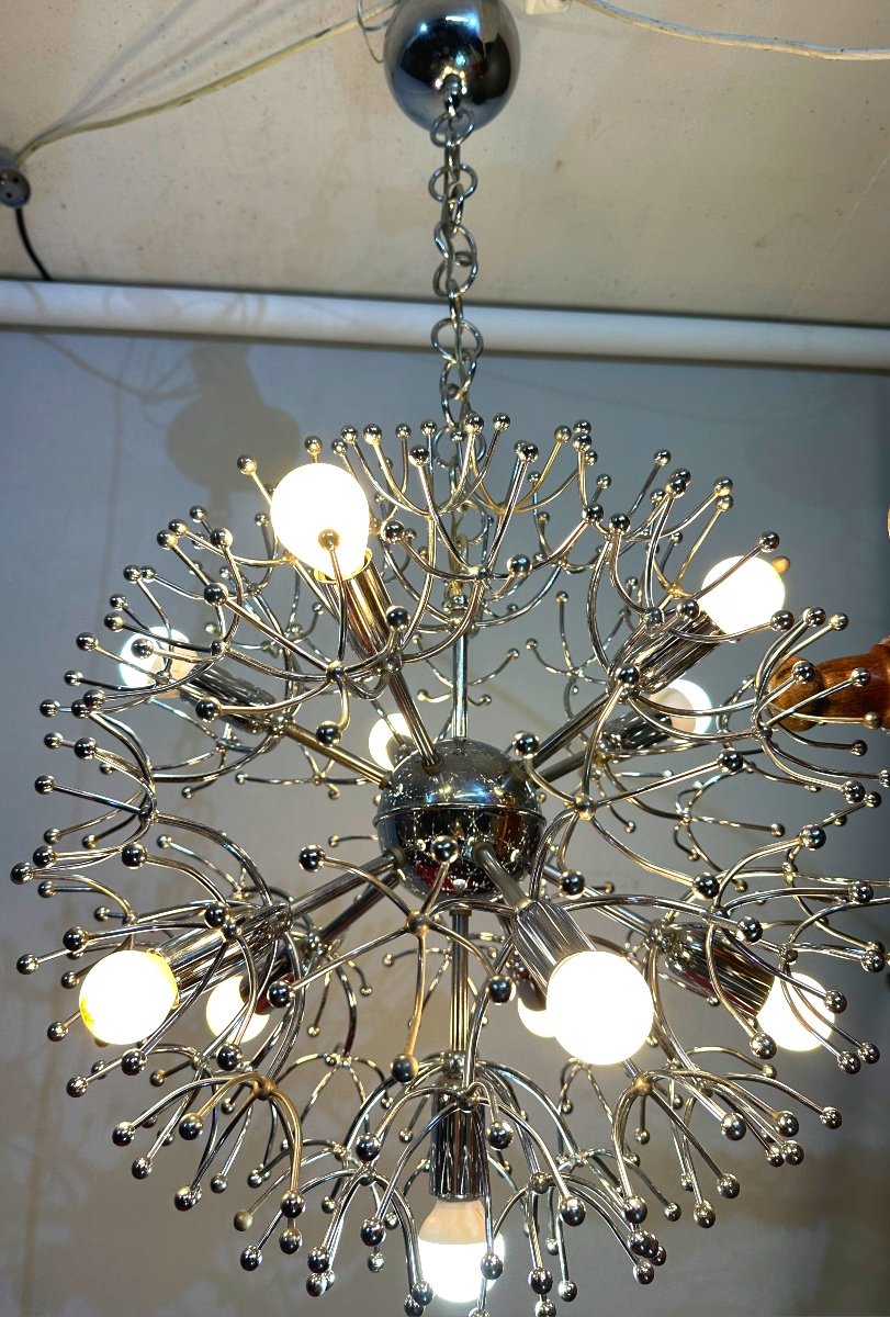 Sputnik Chandelier 1970 By Gaetano Sciolari 11 Lights Dandelion Sputnik Design -photo-2