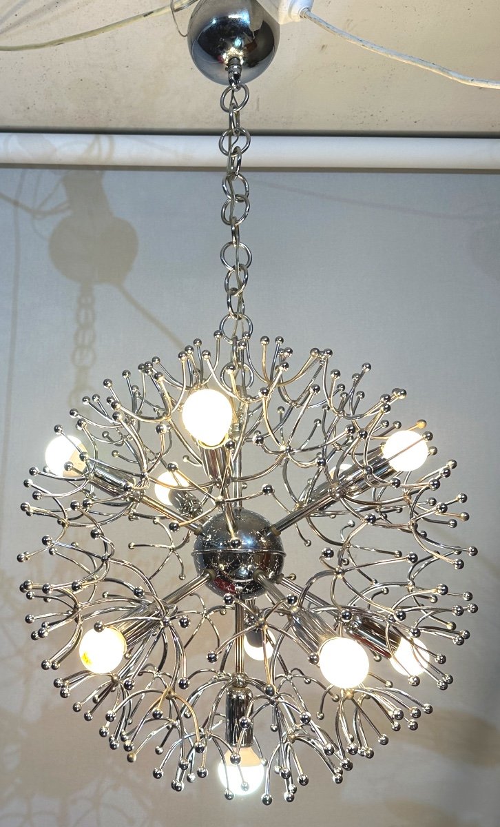 Sputnik Chandelier 1970 By Gaetano Sciolari 11 Lights Dandelion Sputnik Design -photo-7