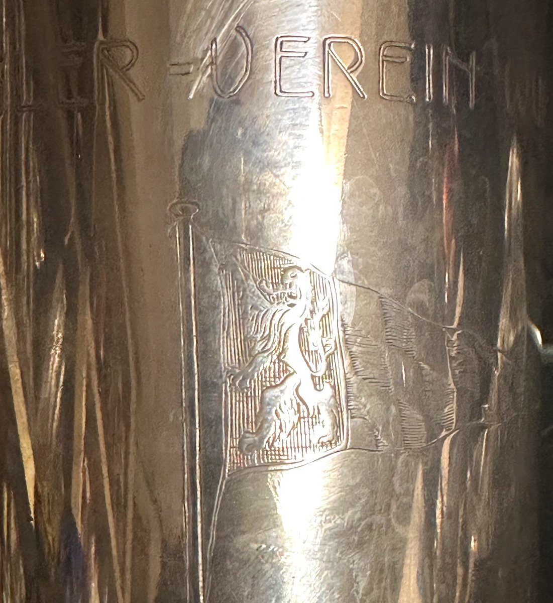 Large Solid Silver Goblet 1901 Sailing Prize Segler Verein Wurmsee Germany Starnberg -photo-2