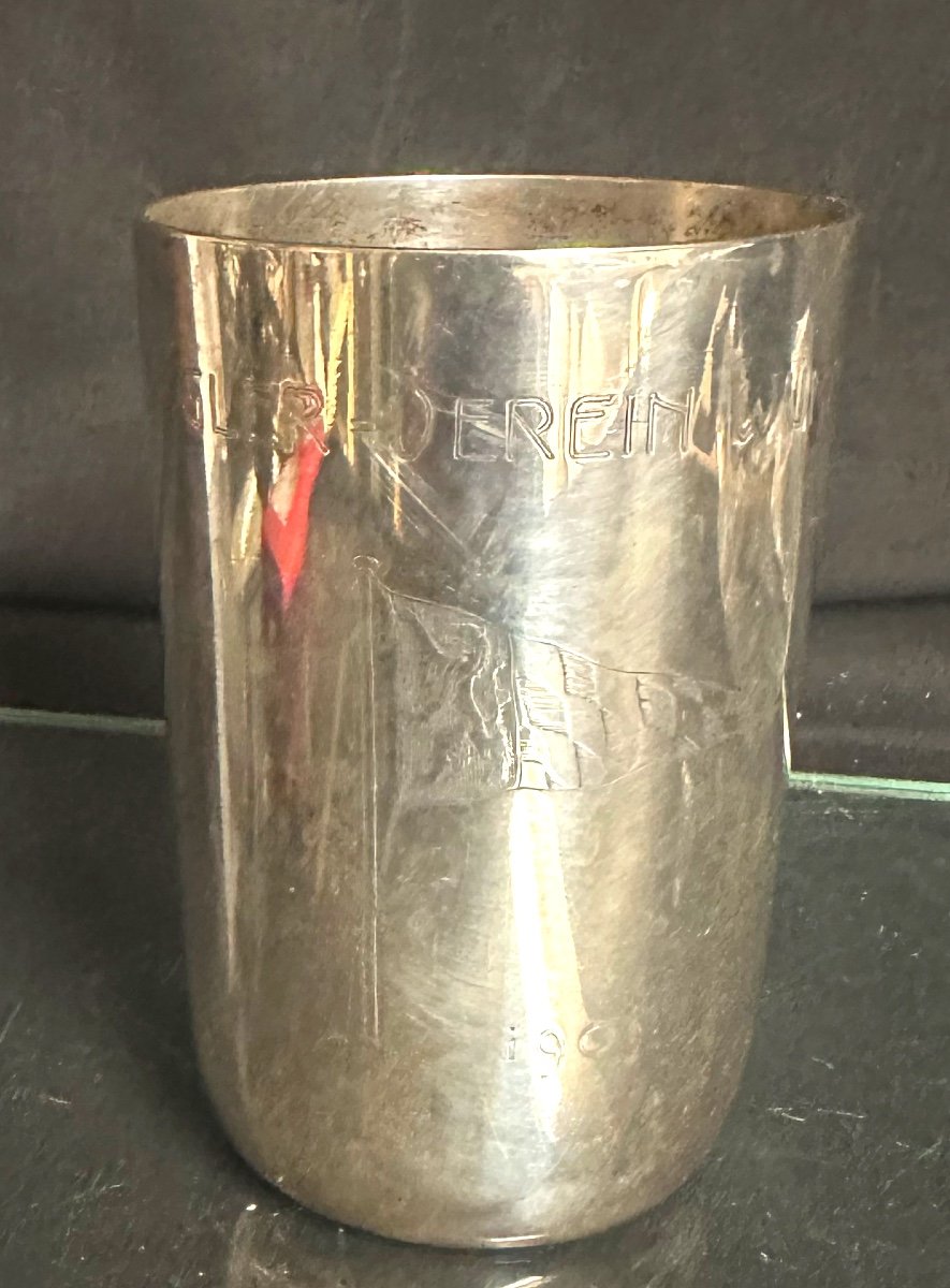 Large Solid Silver Goblet 1901 Sailing Prize Segler Verein Wurmsee Germany Starnberg 