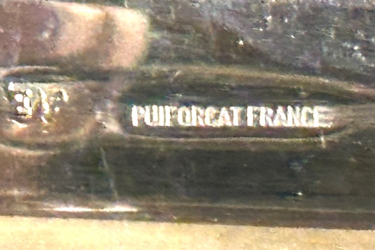 Puiforcat Rare Art Deco Tray In Silver Metal Signed -photo-2