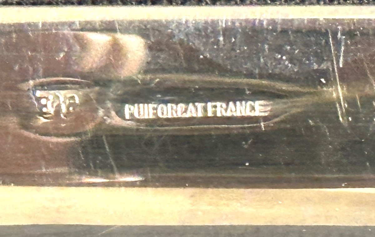 Puiforcat Rare Art Deco Tray In Silver Metal Signed -photo-5