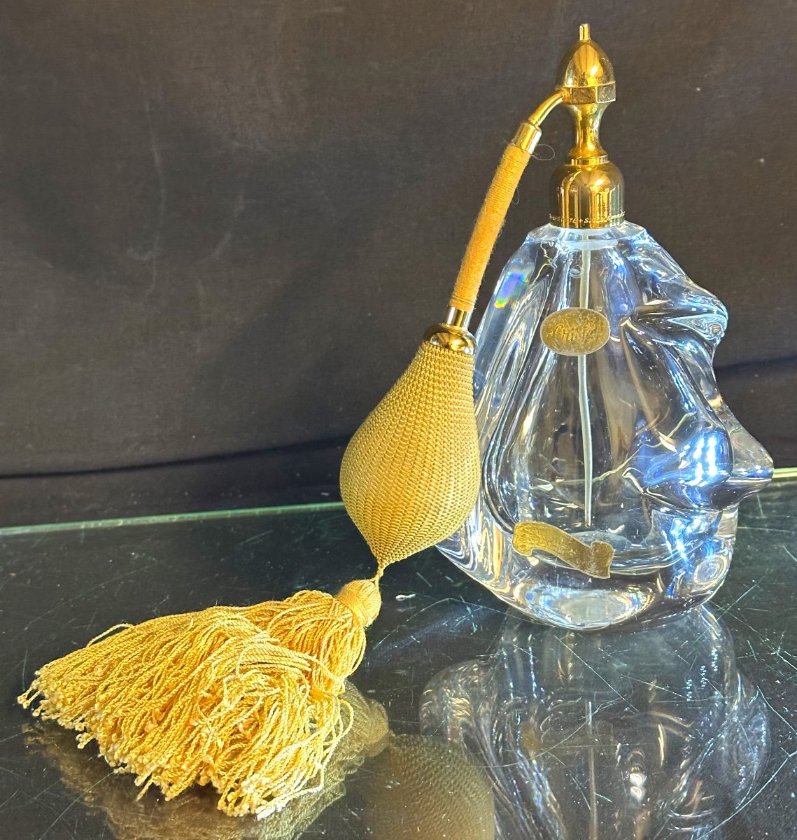 Antique Signed Crystal Perfume Spray Marcel Franck-photo-2