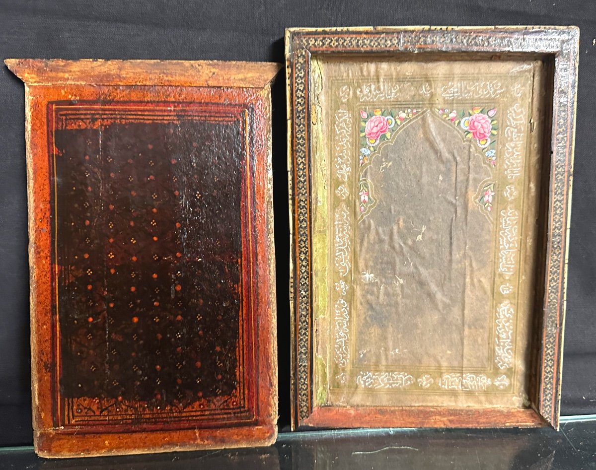 QAJAR XIXe Coffret écrin pour lettres boîte en fine marqueterie Perse-photo-3