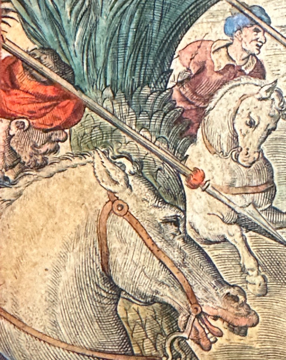 Philippe GALLE 1537-1612 d’après Chasse à l’éléphant Ancienne gravure Joannes STRADANUS chasse-photo-3