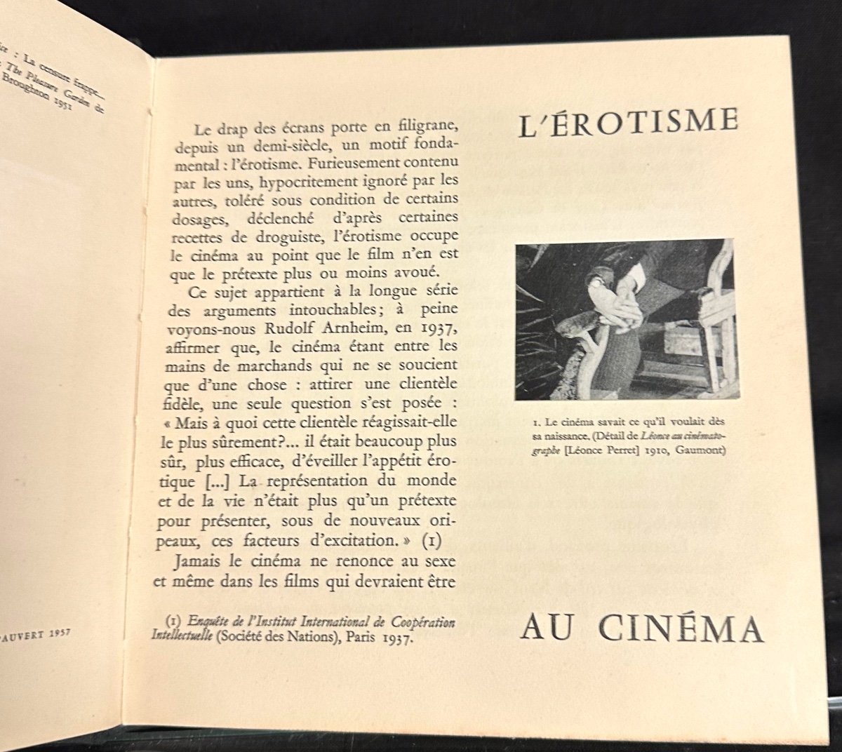 L’erotisme Au Cinéma 1957 Pauvert éditeur Livre Auteur Lo Duca curiosa édition Originale-photo-2