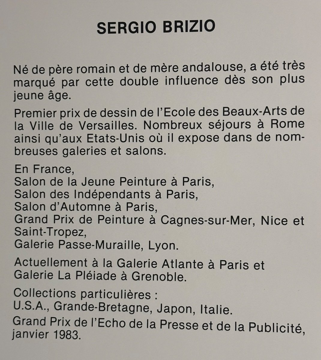 Sergio BRIZIO 1928-1997 Grande huile 81x100cm Nu féminin au coquillage signé Symbolisme-photo-7