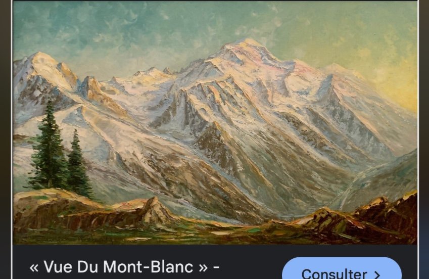 Constantin Font 1890-1954 Large Oil Massif Of Mont Blanc Snowy Alps Mountain -photo-4