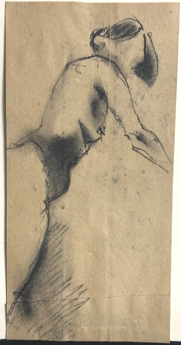 Winfried Veit 1945 Attributed Graphite Drawing Female Nude In Profile /2-photo-2