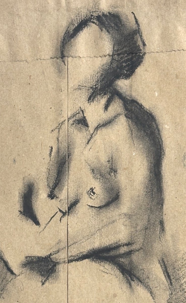 Winfried Veit 1945 Attributed Graphite Drawing Seated Female Nude /5