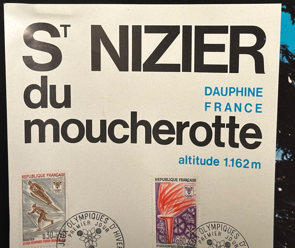 Affiche 30x50cm St Nizier du Moucherotte Jeux Olympiques d’hiver 1968 Ski Grenoble -photo-2