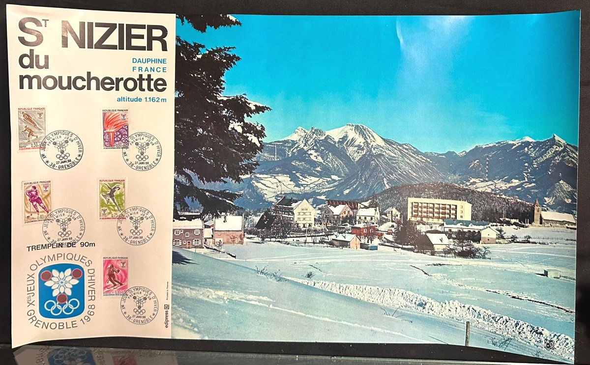 Affiche 30x50cm St Nizier du Moucherotte Jeux Olympiques d’hiver 1968 Ski Grenoble 