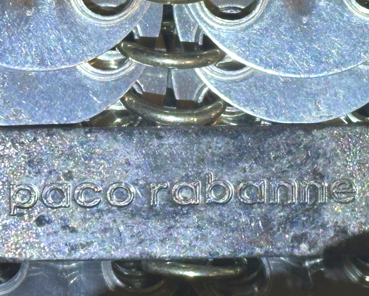 Paco Rabanne Rare Metallic Bag 1969 Model Nano Silver Signed With Its Original Pouch -photo-2