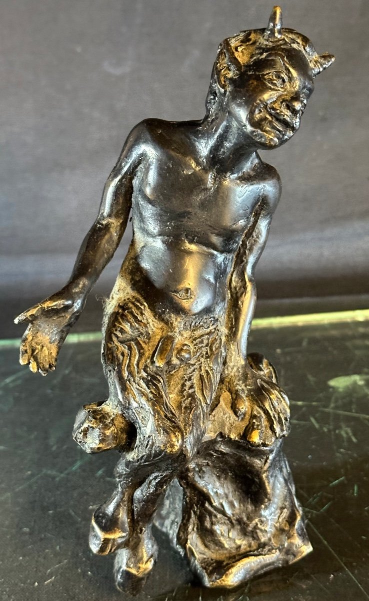 Devil Faun In Bronze XIXth Bacchus Eros Curiosa 