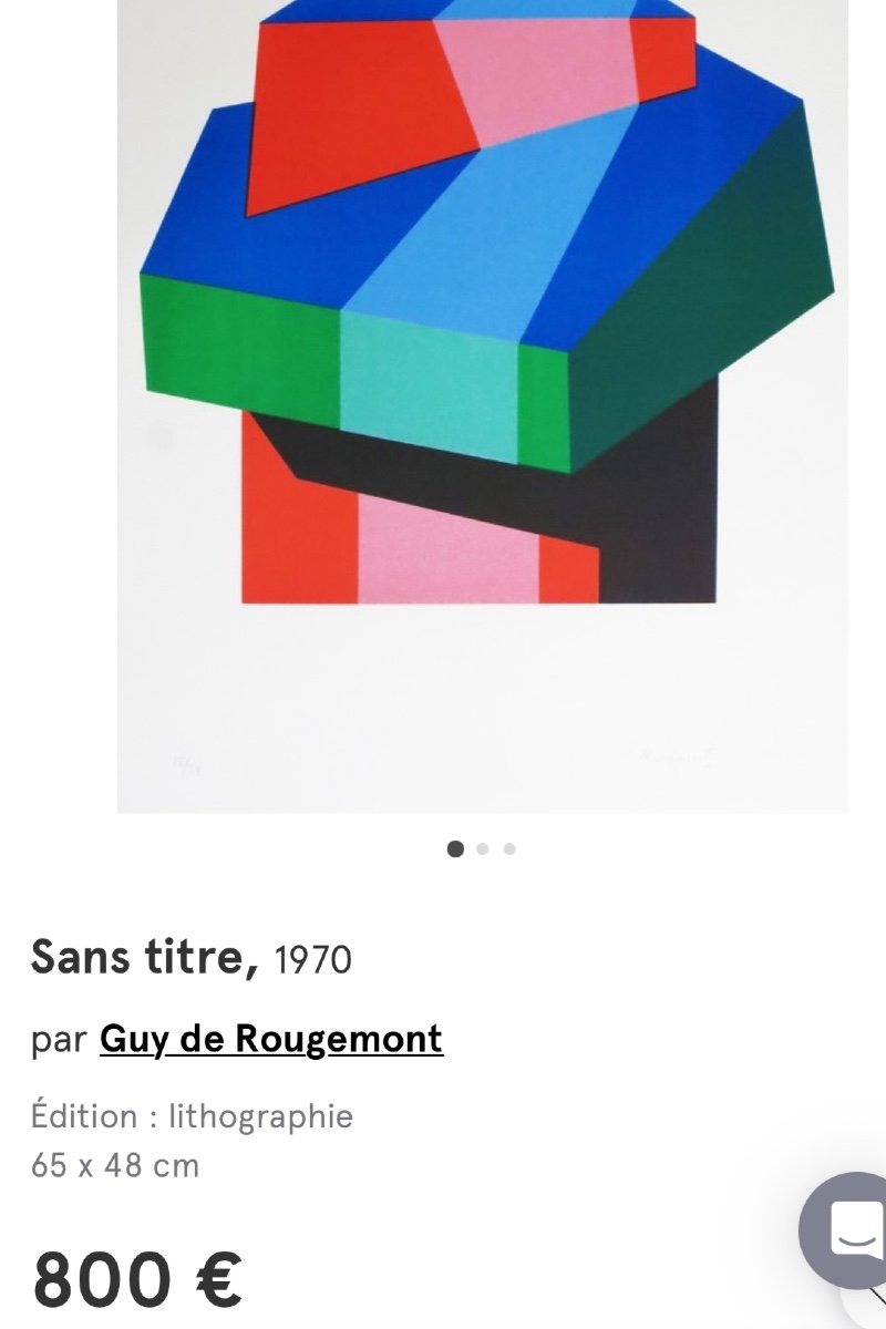 Guy De Rougemont 1935-2021 Rare Lithographie 1970 Signée Tirage 50 Ex /3-photo-2