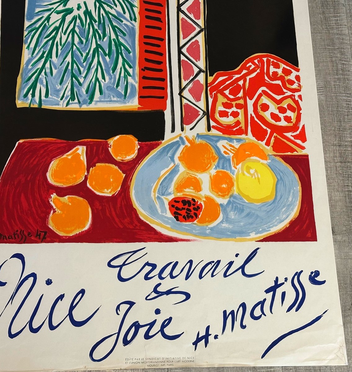 Henri Matisse Nice 1947 Work And Joy Large Poster Lithograph Mourlot-photo-2