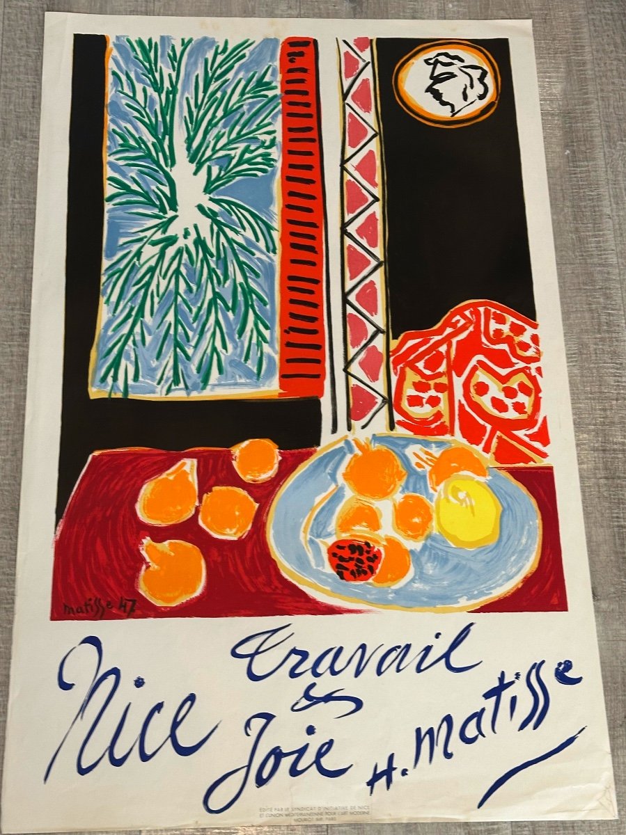 Henri Matisse Nice 1947 Work And Joy Large Poster Lithograph Mourlot-photo-1