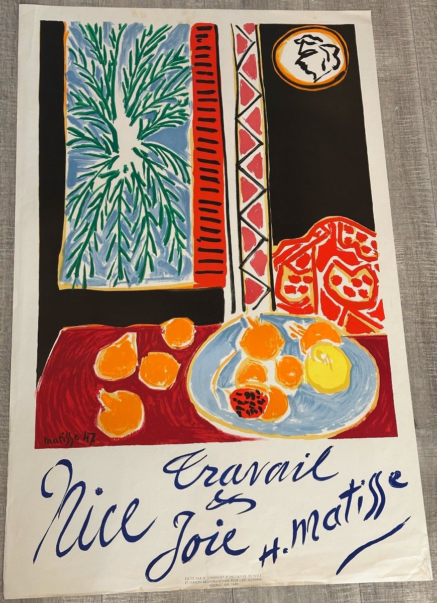 Henri Matisse Nice 1947 Work And Joy Large Poster Lithograph Mourlot