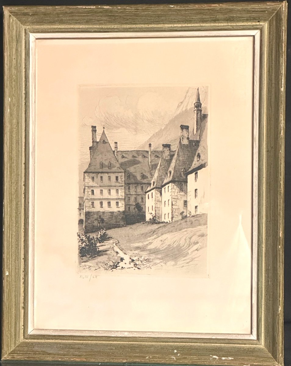 Joanny DREVET 1889-1969 Monastère de la Grande Chartreuse  Correrie rare eau forte -photo-2