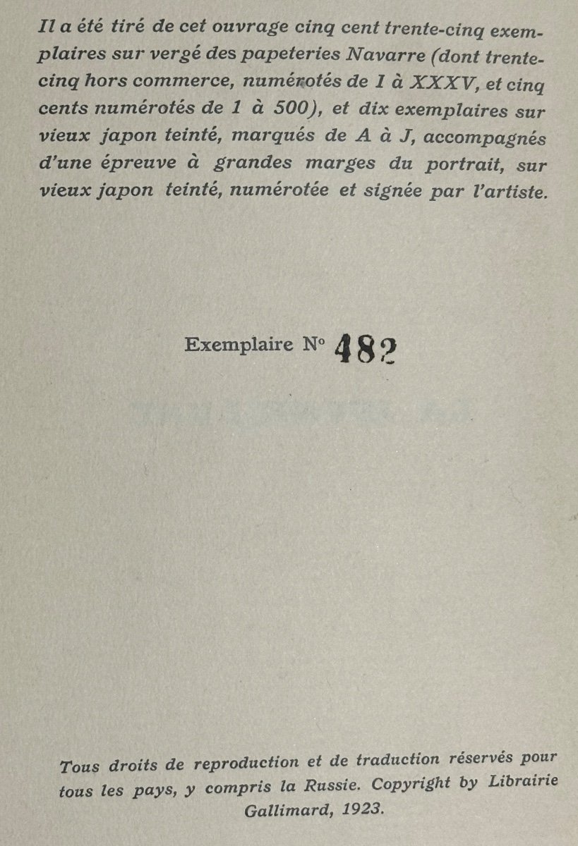 Rabindranath Tagore 1923 E.o. La Jeune Lune NRF avec portrait gravé édition Originale-photo-3