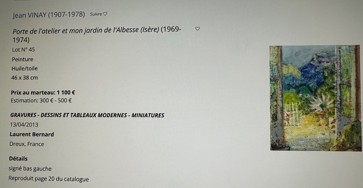 Jean Vinay 1907-1978 Huile Fleurs Printemps Cadre Delf Grenoble Musée St Antoine l’Abbaye-photo-4