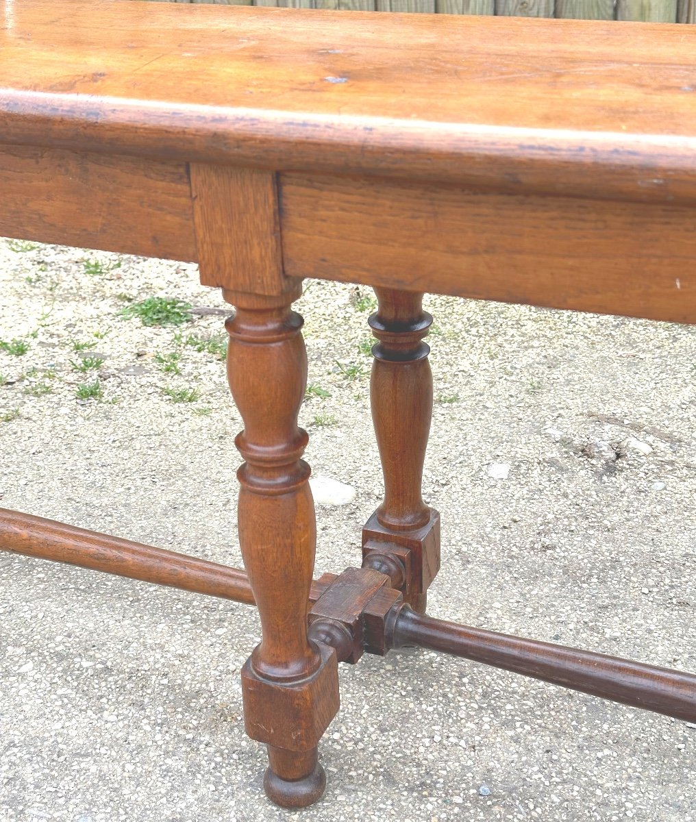 Large Solid Oak Bench Late 19th Century 200 Cm Very Good Condition -photo-2