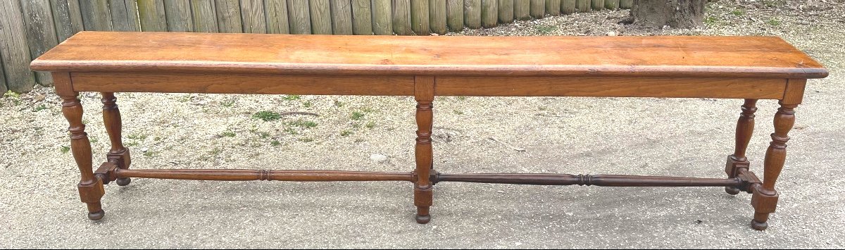 Large Solid Oak Bench Late 19th Century 200 Cm Very Good Condition -photo-3