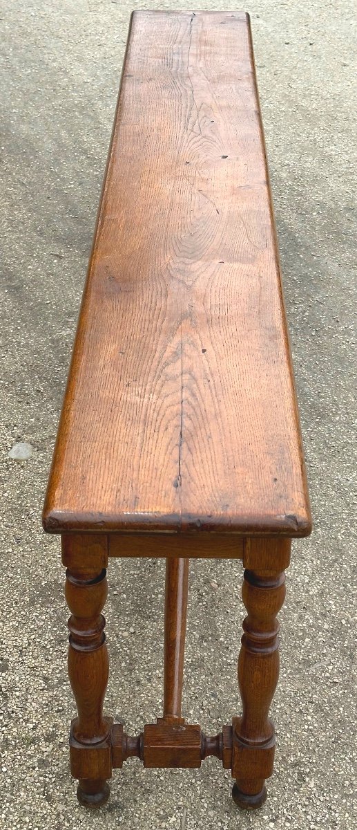 Large Solid Oak Bench Late 19th Century 200 Cm Very Good Condition -photo-4