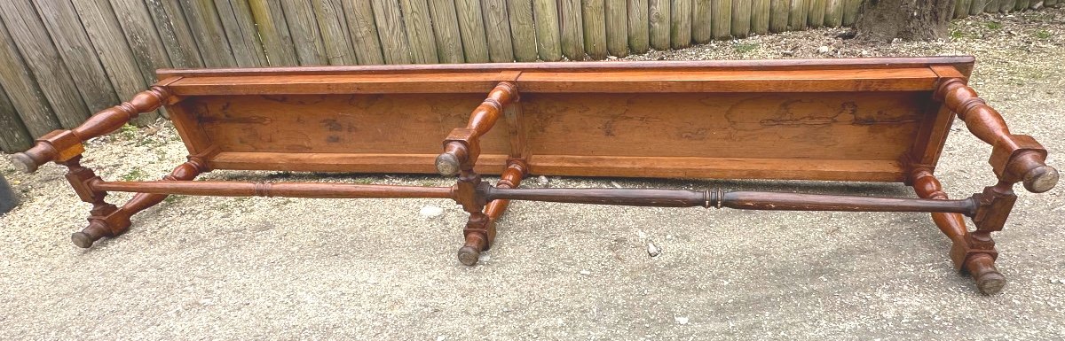 Large Solid Oak Bench Late 19th Century 200 Cm Very Good Condition -photo-3