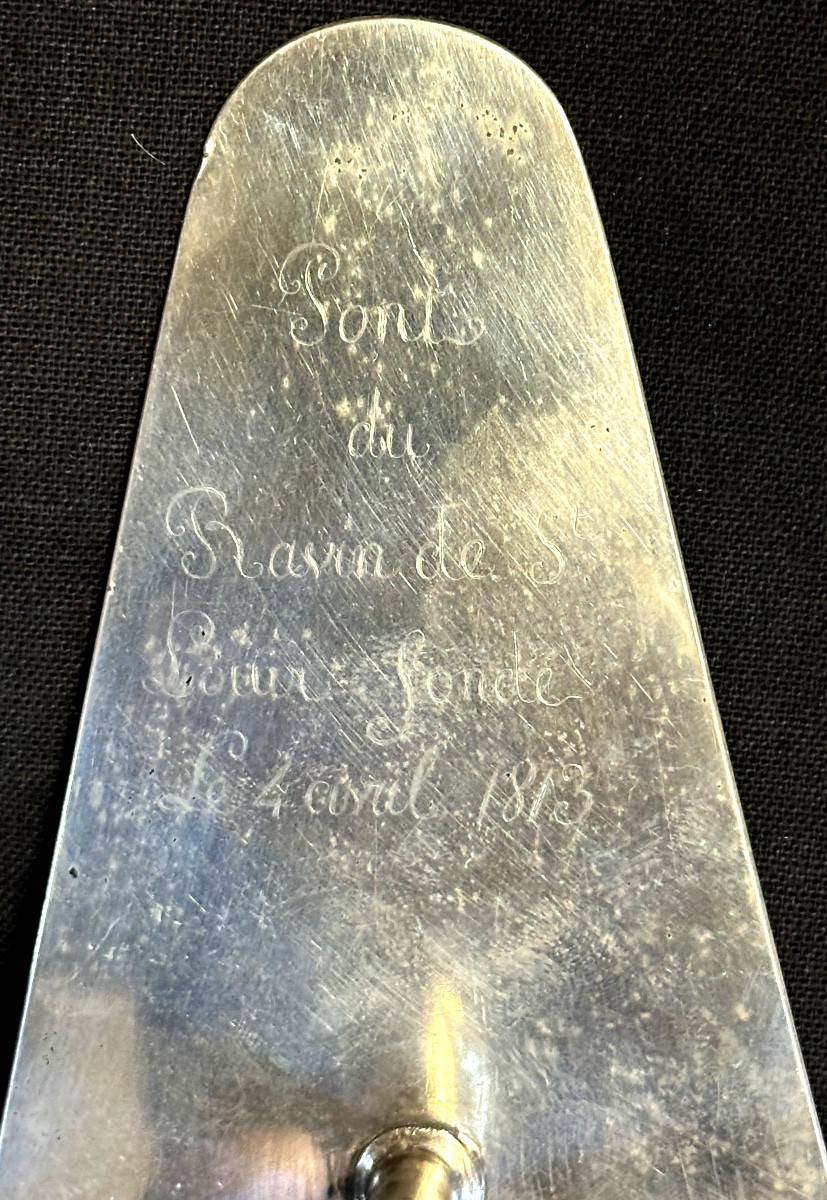 Commemorative Silver Trowel 1813 Pont Saint Louis Between Menton And Ventimiglia By Napoleon 